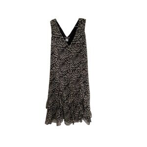 The Pyramid Collection Women's Feather Chiffon Dress, Beige & Black, Large